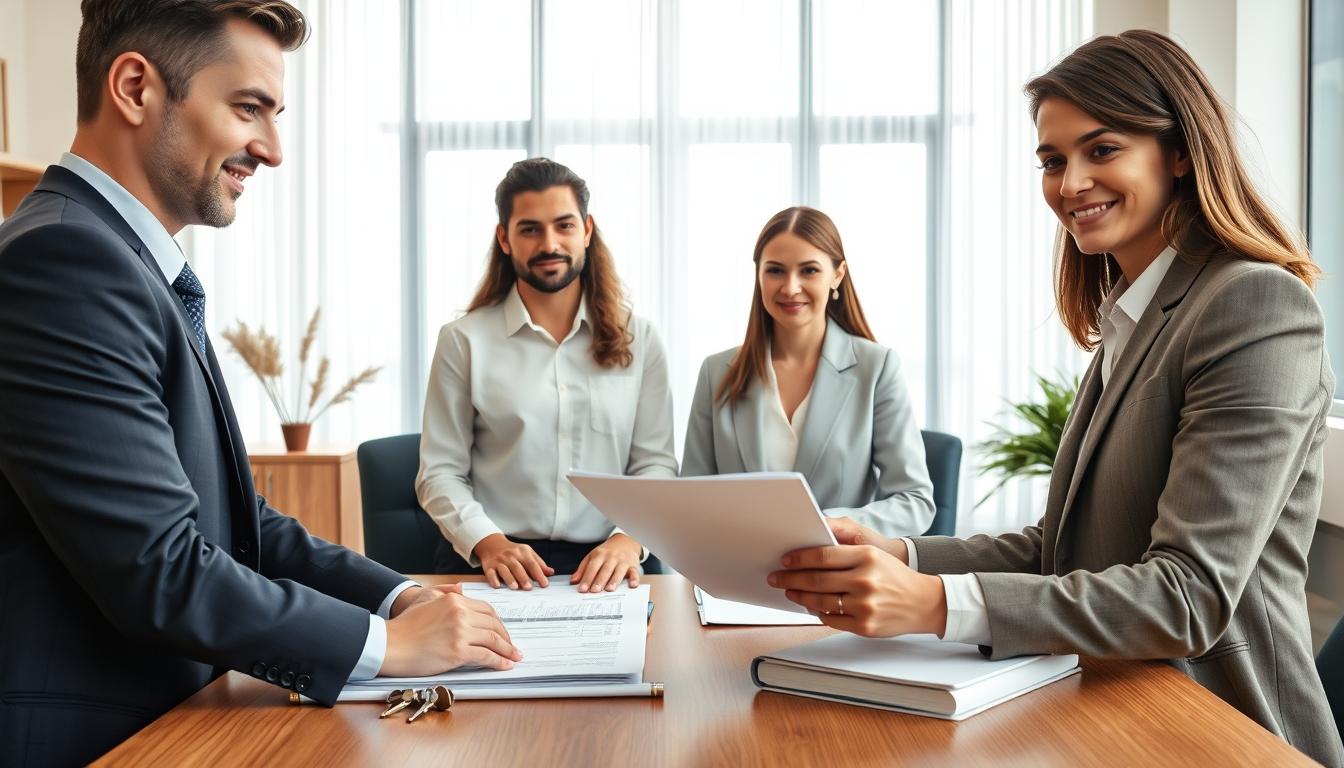 Family reviewing legal documents